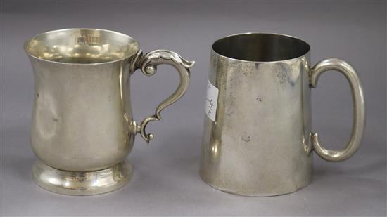 Two 20th century silver mugs, 16.5 oz.